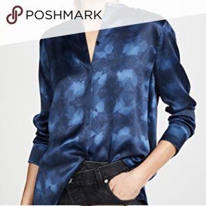 Vince Winter Tie Dye Silk Blouse
